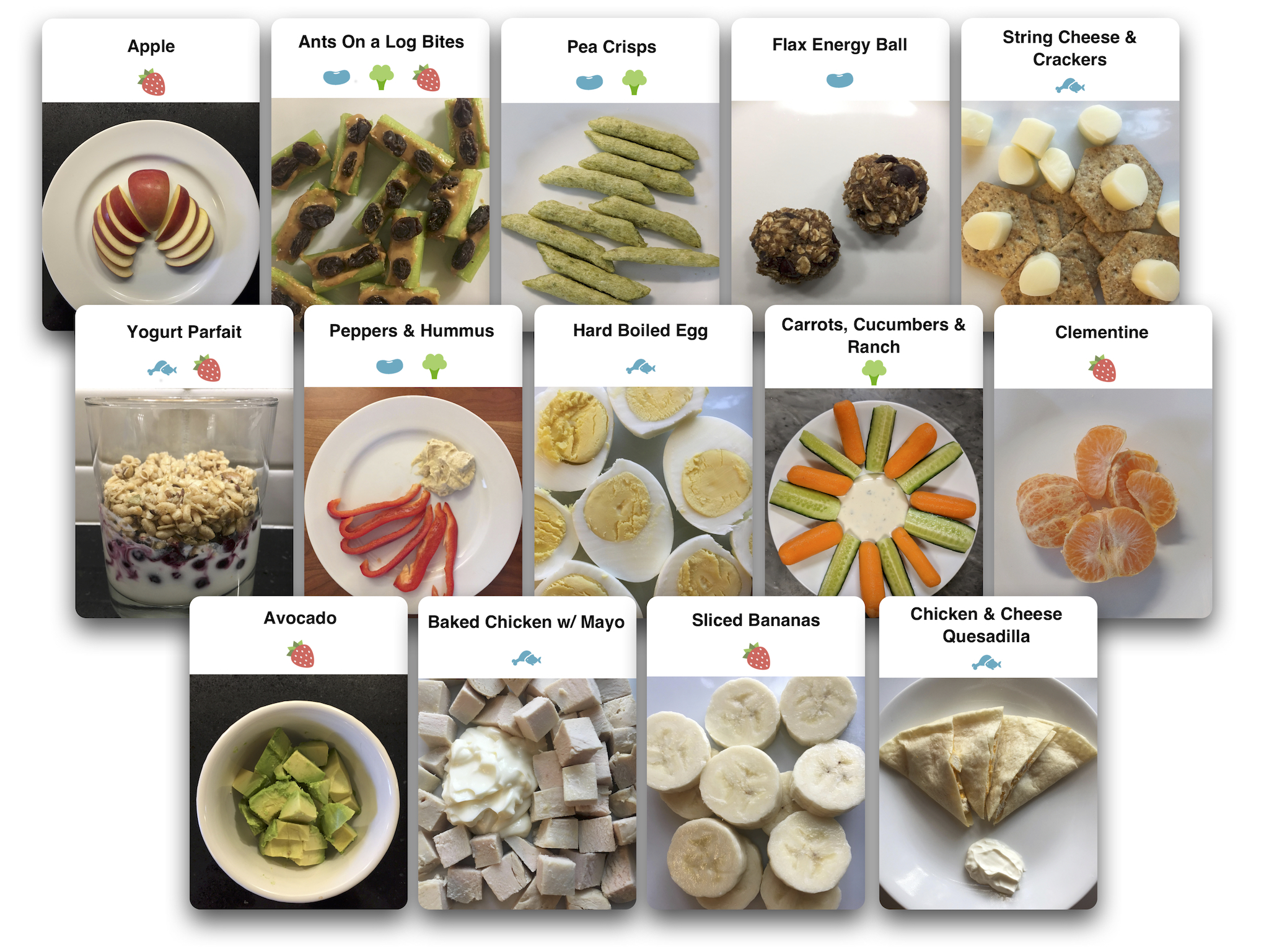 Food Cards collection spread out